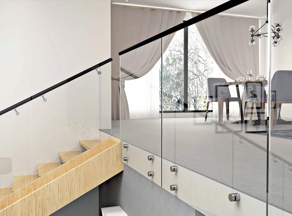 楼梯玻璃扶手安装：现代空间的透明之美